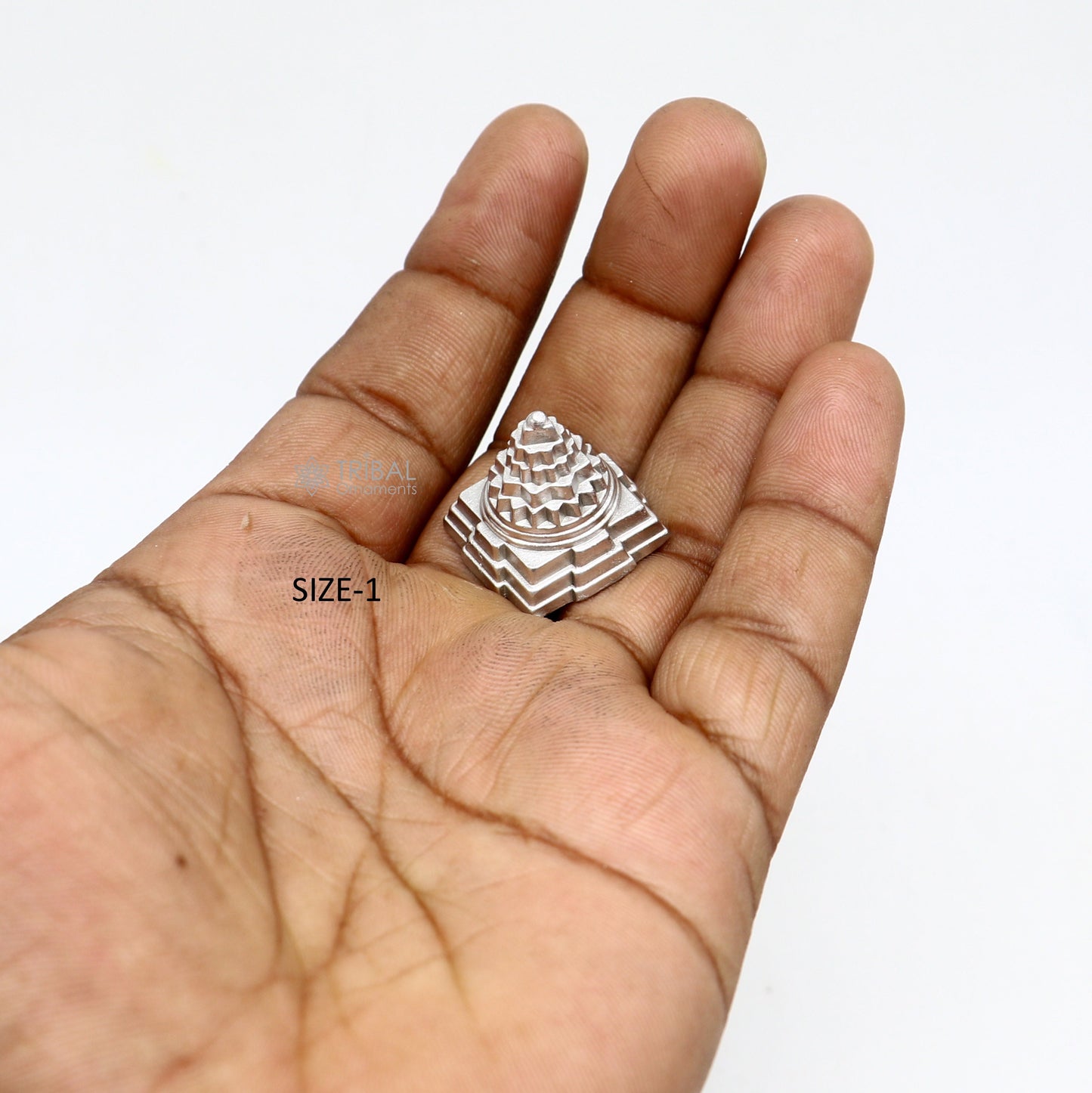 Divine Solid mercury 3d pyramid of shree yantra, Parad Mahalakshmi Yantram figurine for puja at home best way for wealth and prosperity MA25 - TRIBAL ORNAMENTS