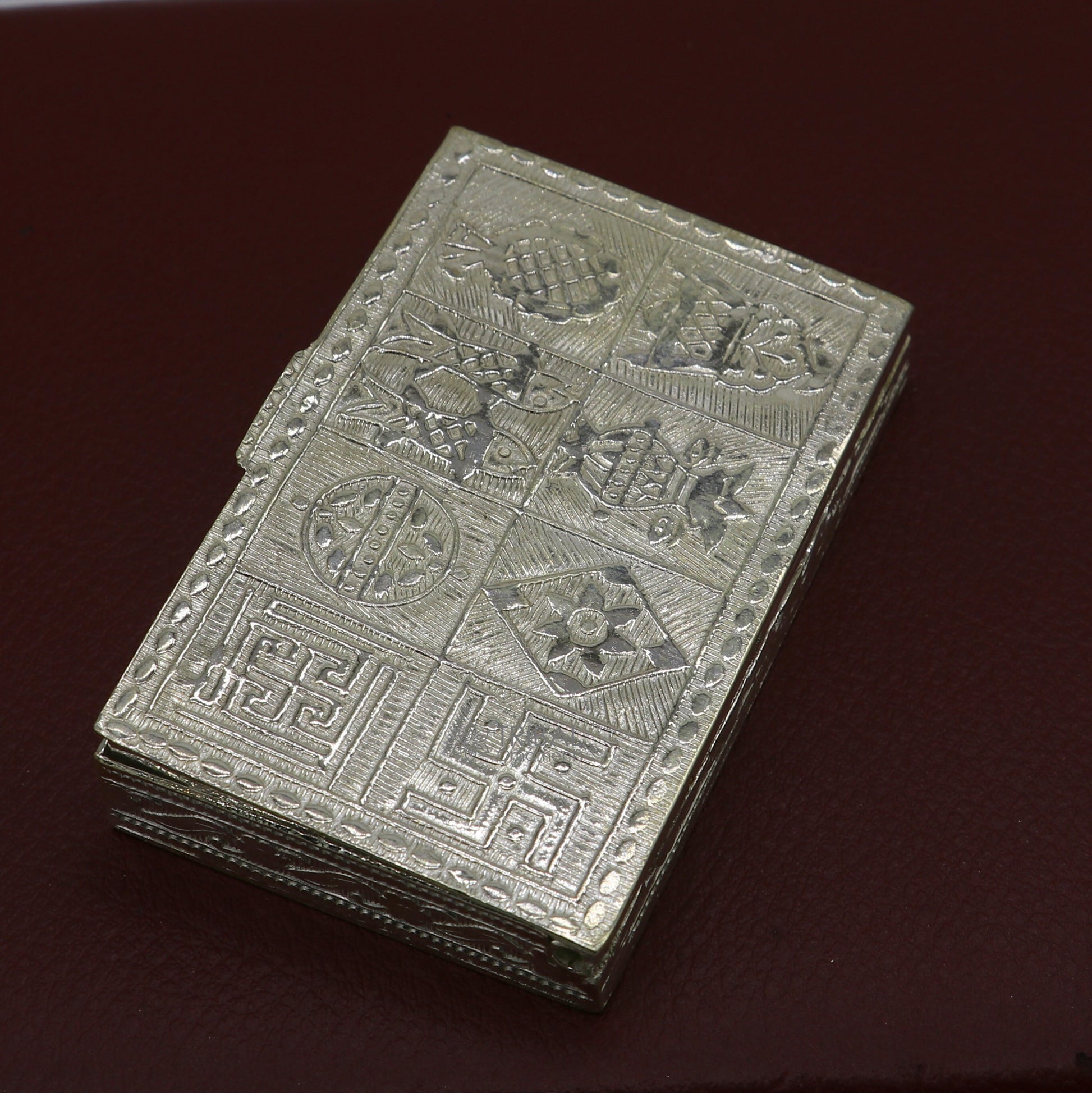 2.7"X1.8" 925 sterling silver trinket box, kajal box/casket box brides rectangle shape box collection, container box, eyeliner box stb823 - TRIBAL ORNAMENTS