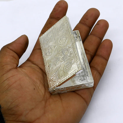 2.7"X1.8" 925 sterling silver trinket box, kajal box/casket box brides rectangle shape box collection, container box, eyeliner box stb823 - TRIBAL ORNAMENTS