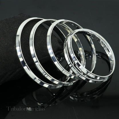 Sterling silver Punjabi Sikha bangle bracelet by TRIBAL ORNAMENTS, all-sized handmade kada for men and girls daily wear jewelry.