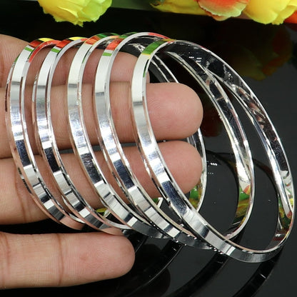 Sterling silver Punjabi Sikha bangle bracelet by TRIBAL ORNAMENTS, all-sized handmade kada jewelry for men and girls.