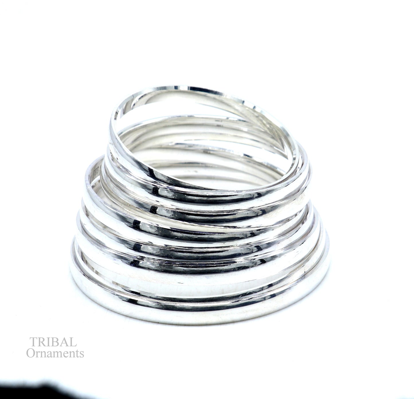 Sterling silver Punjabi Sikha Kada bracelet by TRIBAL ORNAMENTS, handmade, all-sized men's and girls daily wear jewelry.
