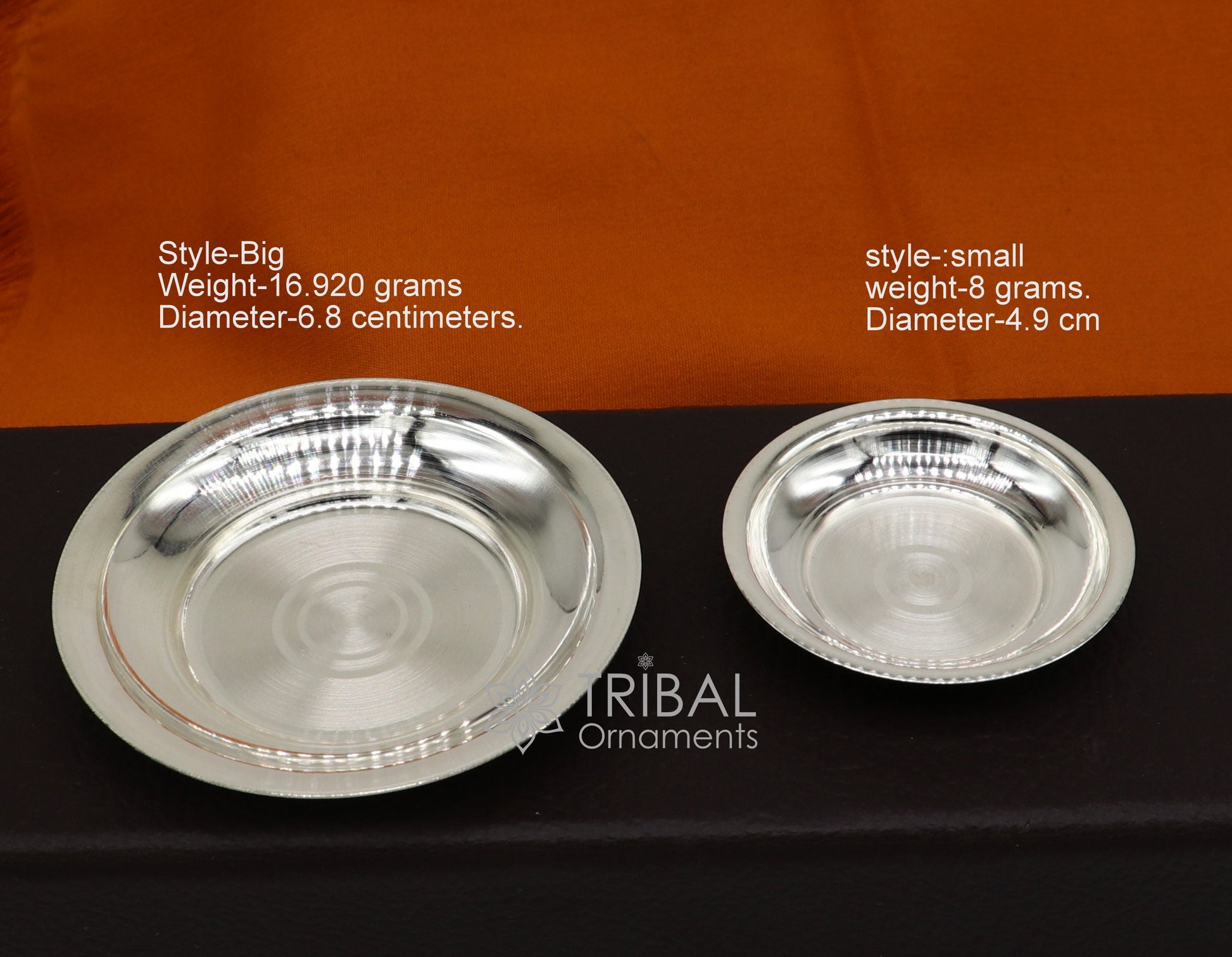 Small handmade 925 silver Tilak bowl or plate by Tribal Ornaments, ideal for saffron, sandal, or kumkum tilak, silver thali.
