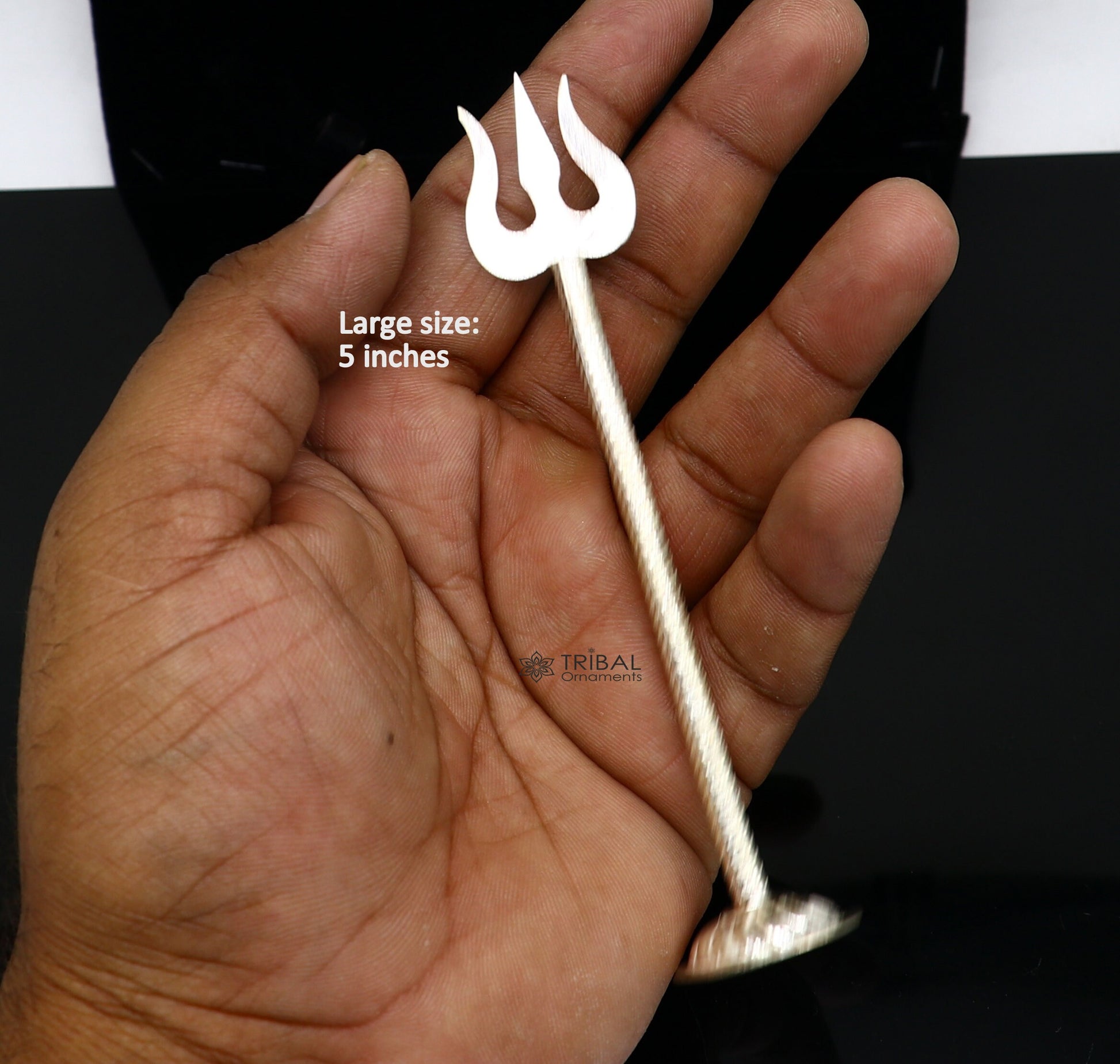 925 Sterling silver handmade lord Shiva trident, fabulous craftsmanship Mahadev trishul or goddess trident collectible puja article su1131 - TRIBAL ORNAMENTS