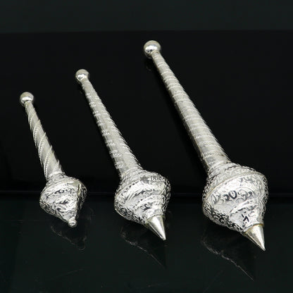 925 Sterling silver handmade divine lord Hanuman Gada/Mace, divine gift for idol hanuman, best puja articles, silver Hanuman Weapon su1130 - TRIBAL ORNAMENTS