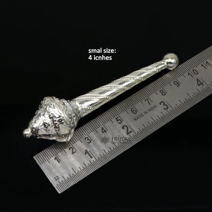 925 Sterling silver handmade divine lord Hanuman Gada/Mace, divine gift for idol hanuman, best puja articles, silver Hanuman Weapon su1130 - TRIBAL ORNAMENTS