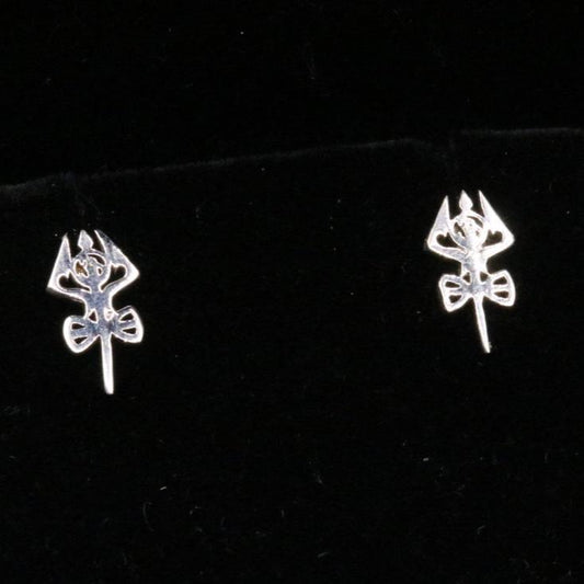 INDIAN LORD RAMA STUD 925 SILVER STUD EARRINGS MARYADA PURSHOTAM KING RAMA S-131 - TRIBAL ORNAMENTS