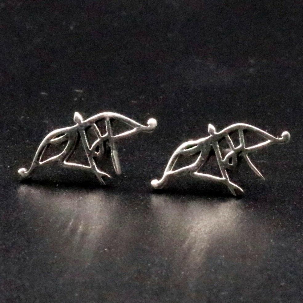 INDIAN LORD SHRI RAM SILVER HANDMADE FANCY MEN'S STUDS EARRING JEWELRY S-17 - TRIBAL ORNAMENTS