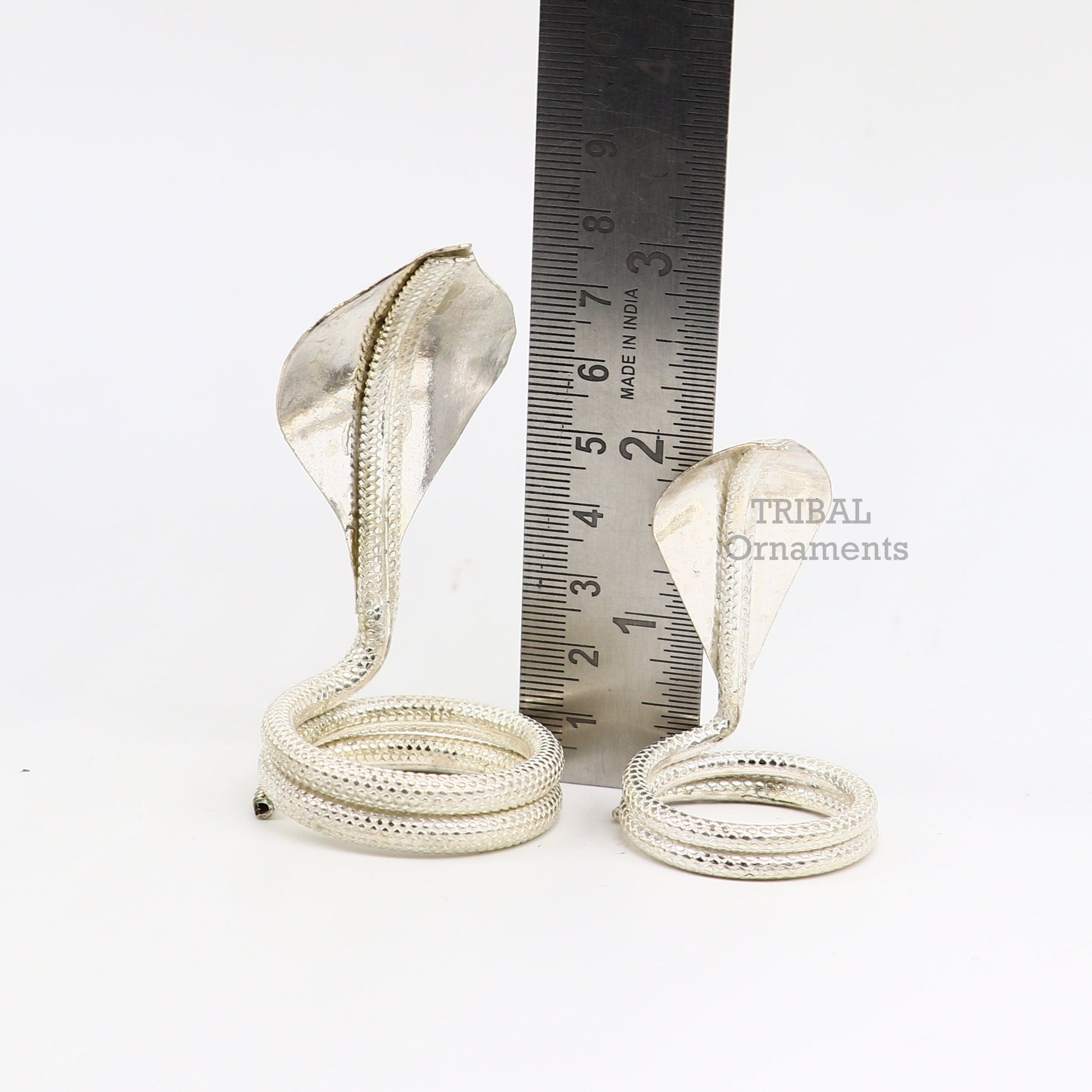 Handmade sterling silver fabulous vintage antique mini snake or shiva snake for puja or worshipping, solid nag nagin puja article su756 - TRIBAL ORNAMENTS