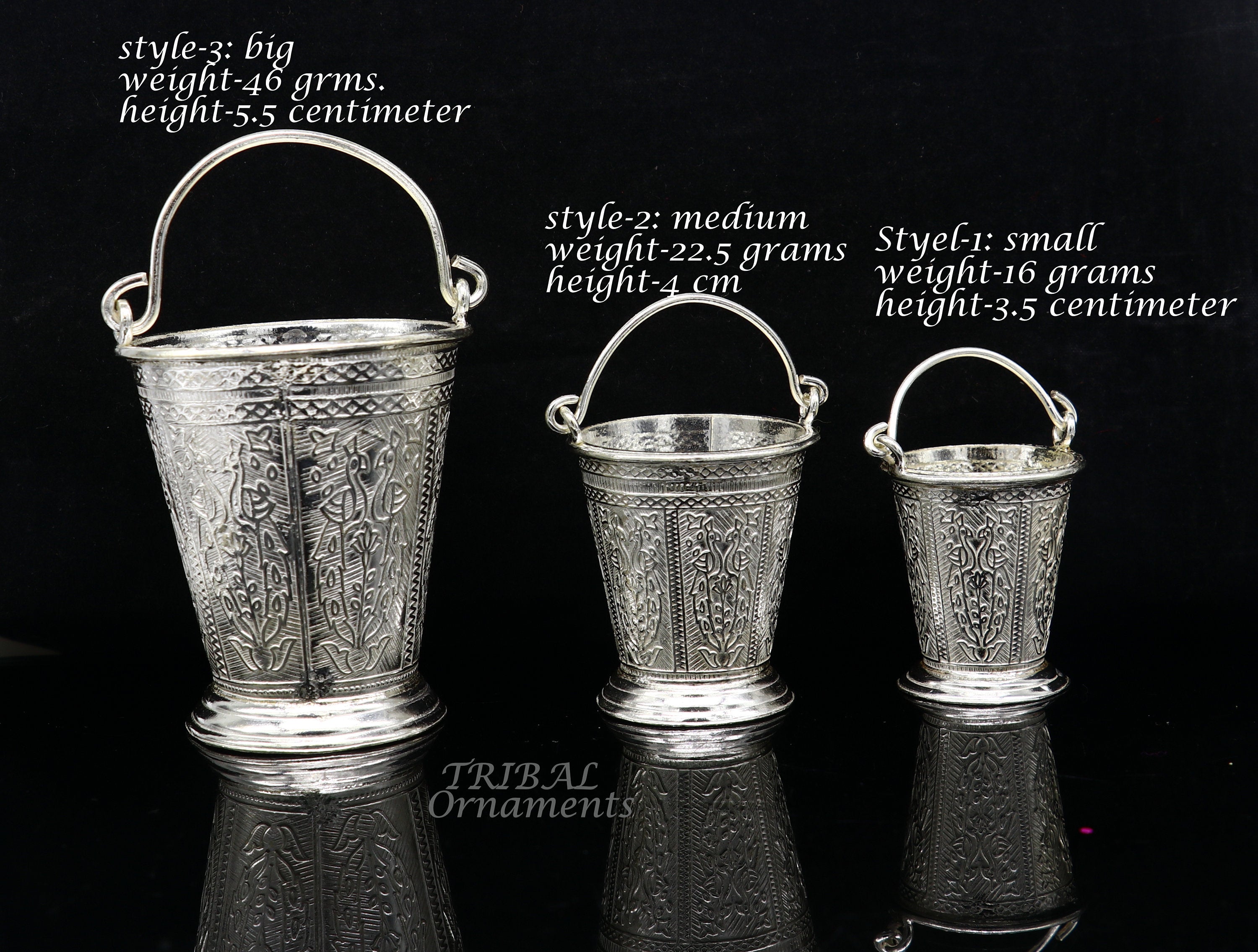 925 sterling silver handmade fabulous vintage style bucket toy for