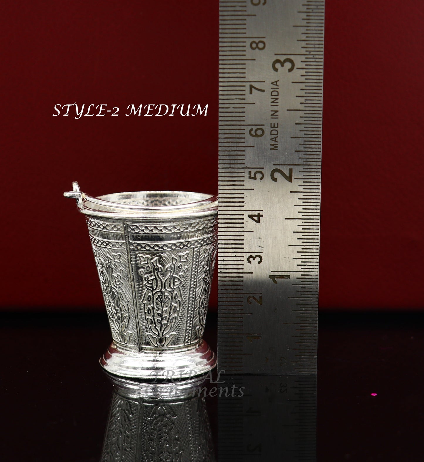 925 sterling silver handmade fabulous vintage style bucket toy for puja or worshipping, Diwali puja article utensils su976 - TRIBAL ORNAMENTS