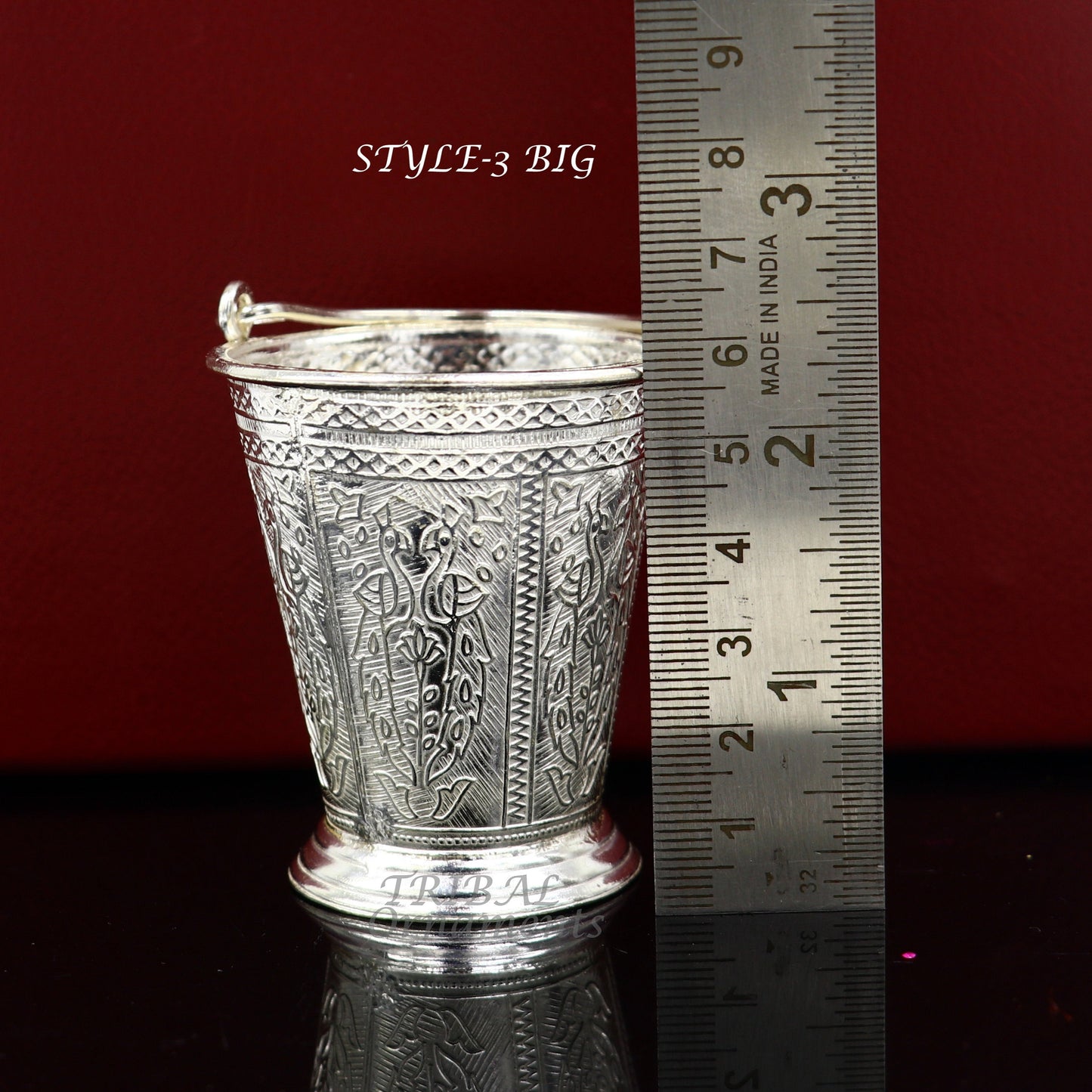 925 sterling silver handmade fabulous vintage style bucket toy for puja or worshipping, Diwali puja article utensils su976 - TRIBAL ORNAMENTS