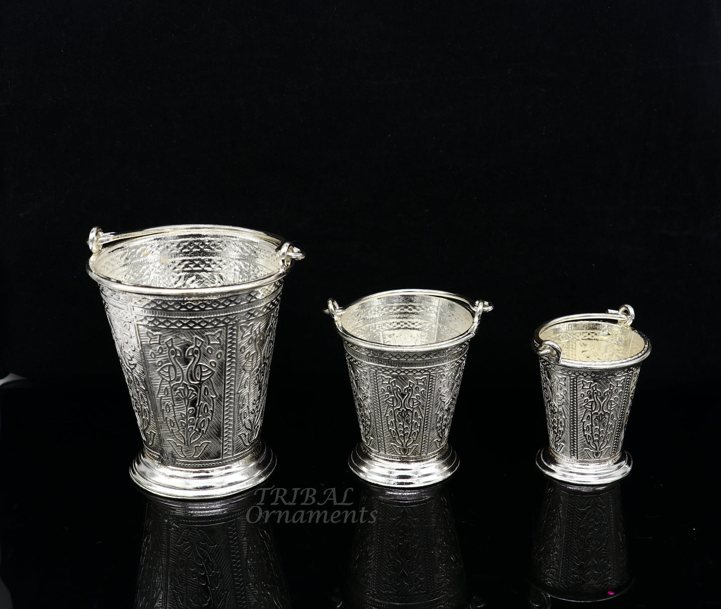 925 sterling silver handmade fabulous vintage style bucket toy for puja or worshipping, Diwali puja article utensils su976 - TRIBAL ORNAMENTS