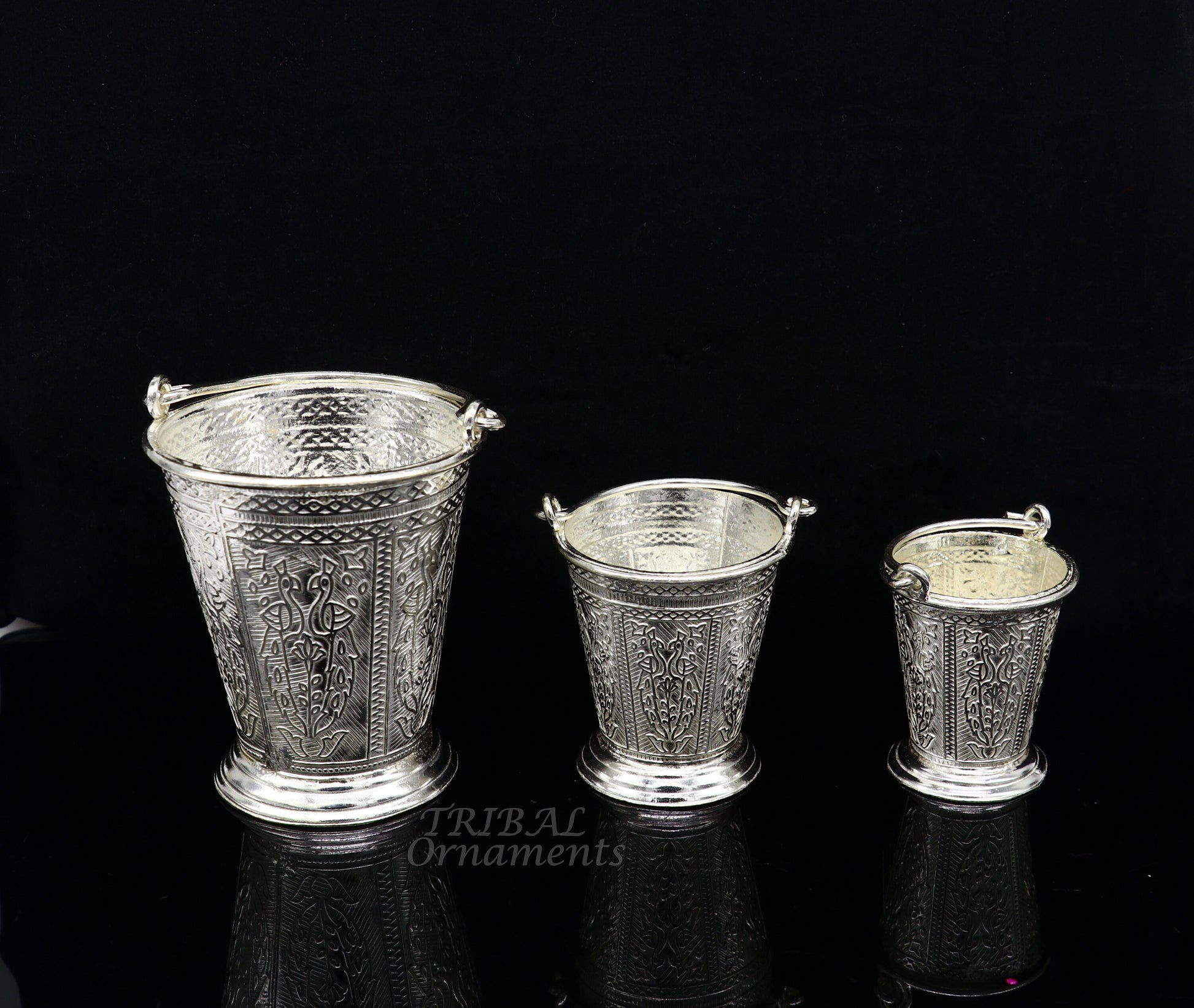 925 sterling silver handmade fabulous vintage style bucket toy for puja or worshipping, Diwali puja article utensils su976 - TRIBAL ORNAMENTS