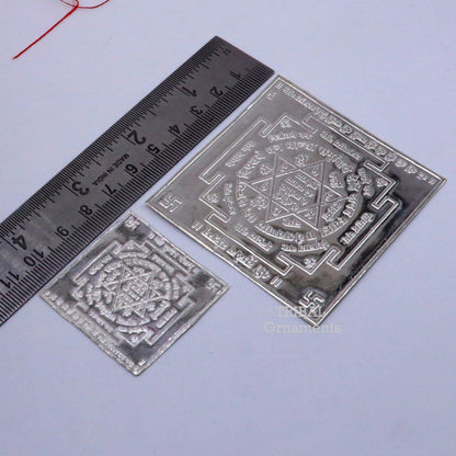 Handmade 925 sterling silver Shree Kuber Yantram for wealth and prosperity, divine yantram for puja and spiritual gifting.