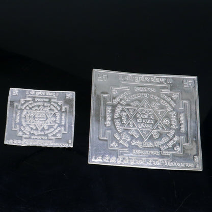 925 sterling silver handmade Shree Kuber Yantram, divine silver Yantram for wealth and prosperity, perfect for puja and gifting.