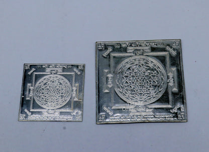 Handmade 925 sterling silver Shree Yantram for wealth and prosperity, divine Yantram for puja and gifting, by TRIBAL ORNAMENTS.
