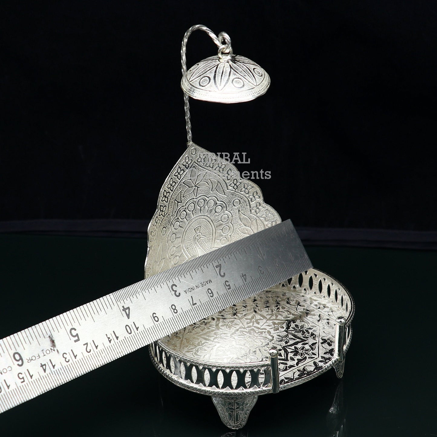 925 sterling silver Handmade Divine Singhasan, idol krishna Bal Gopala throne, god statue's stand chair, temple art puja article su800 - TRIBAL ORNAMENTS