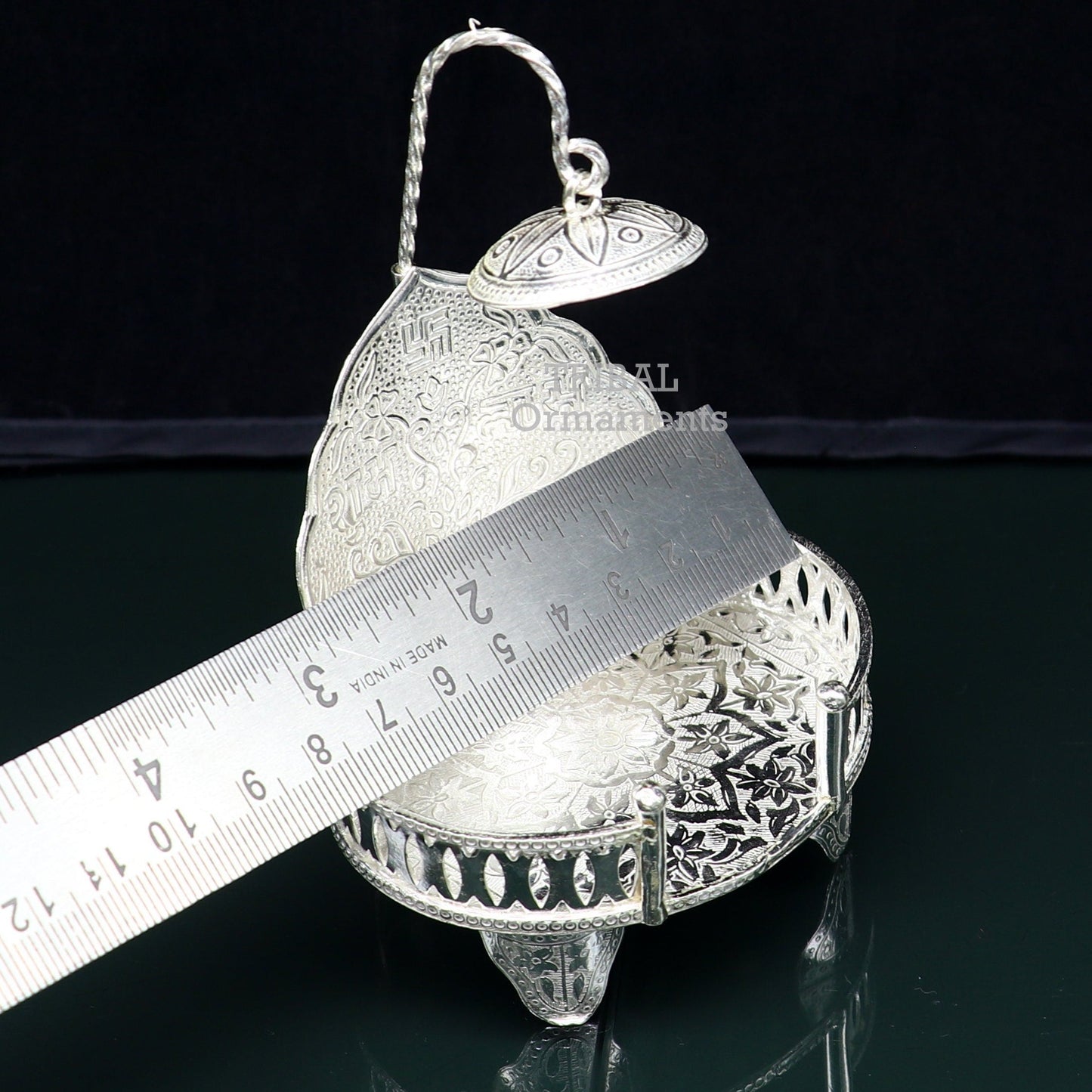 925 sterling silver Handmade Divine Singhasan, idol krishna Bal Gopala throne, god statue's stand chair, temple art puja article su801 - TRIBAL ORNAMENTS