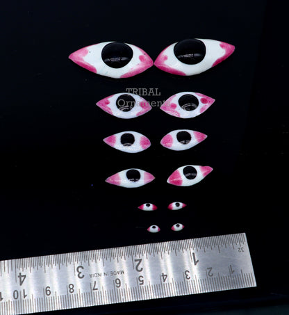 925 sterling silver handmade Krishna eyes for statues and sculptures, ideal for idol deities and temple art.