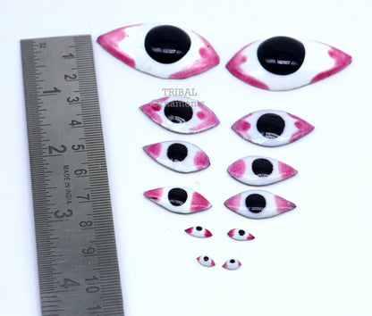 925 sterling silver handmade Krishna eyes for statues and deities, ideal for idol sculptures and temple articles.