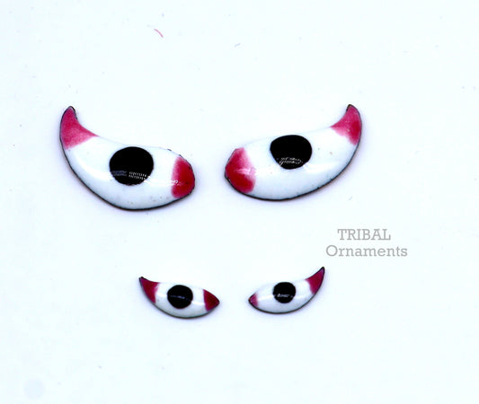 925 sterling silver plated, copper handmade goddess eyes for statues or sculpture, best eyes for idol statues, deities sculptures su797 - TRIBAL ORNAMENTS