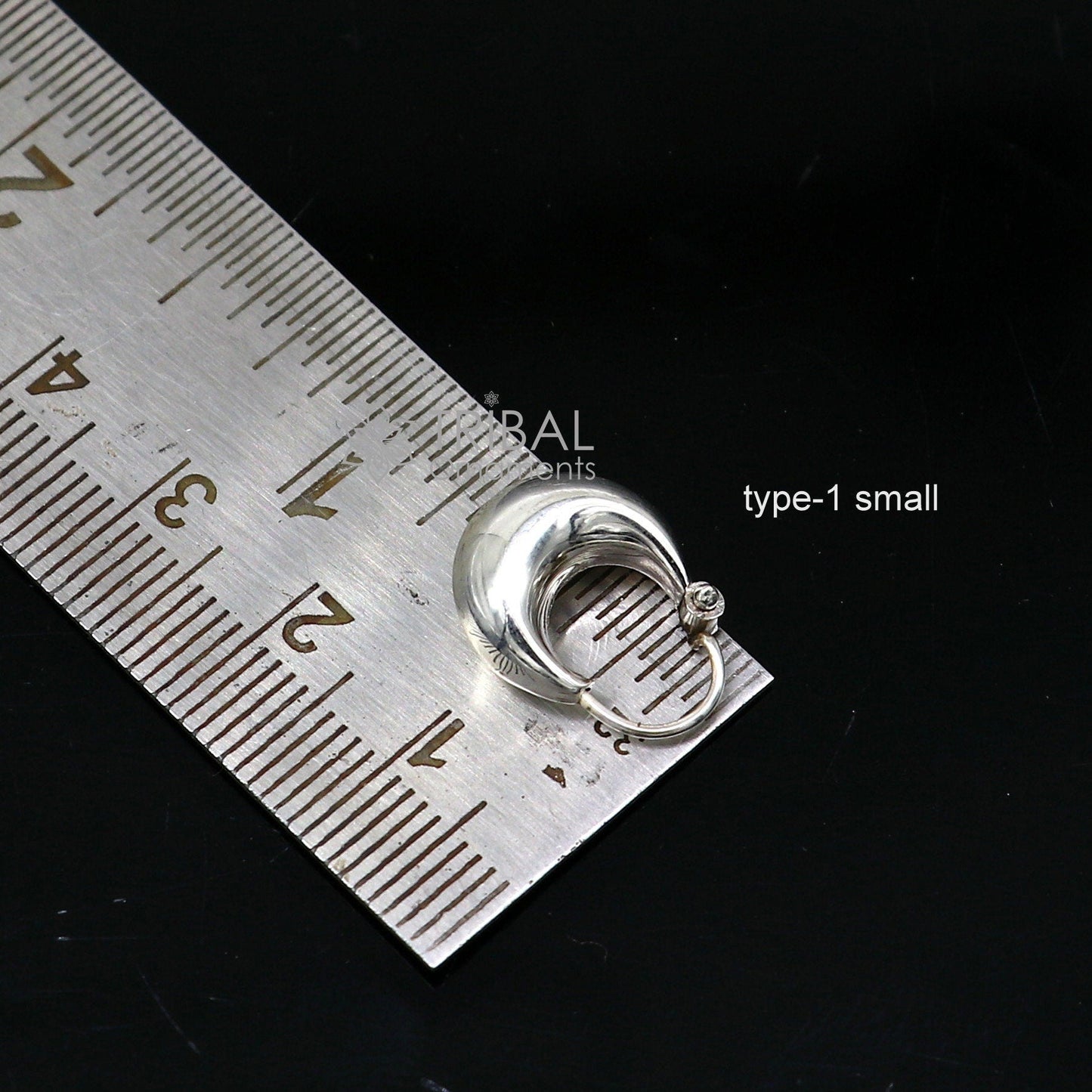 Indian Traditional cultural trendy style 925 sterling silver plain shiny hoops earring, amazing unisex light weight hoops earrings s1149 - TRIBAL ORNAMENTS