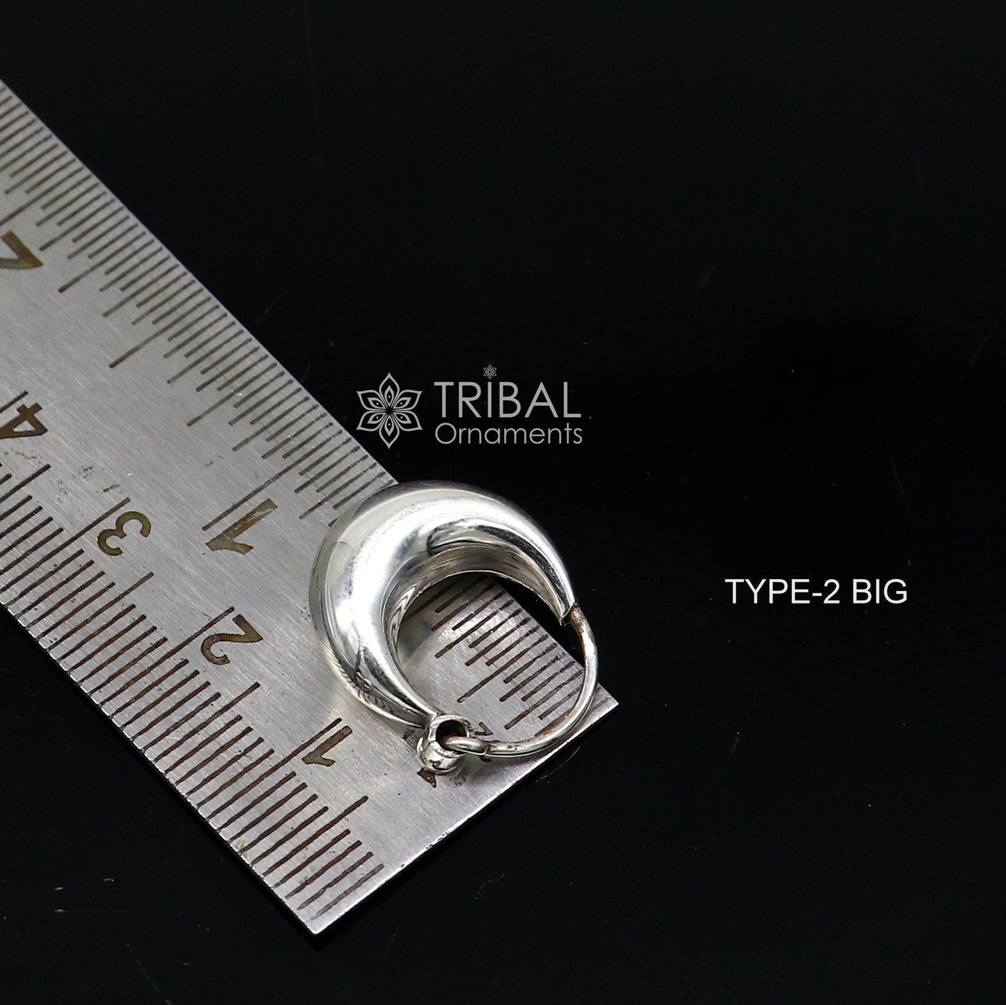 Indian Traditional cultural trendy style 925 sterling silver plain shiny hoops earring, amazing unisex light weight hoops earrings s1149 - TRIBAL ORNAMENTS