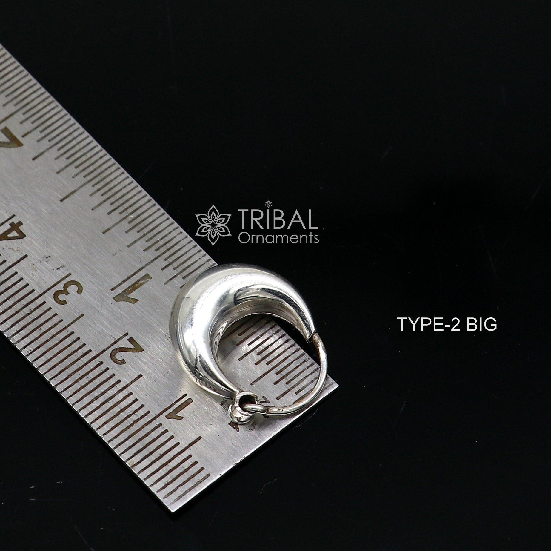 Indian Traditional cultural trendy style 925 sterling silver plain shiny hoops earring, amazing unisex light weight hoops earrings s1149 - TRIBAL ORNAMENTS