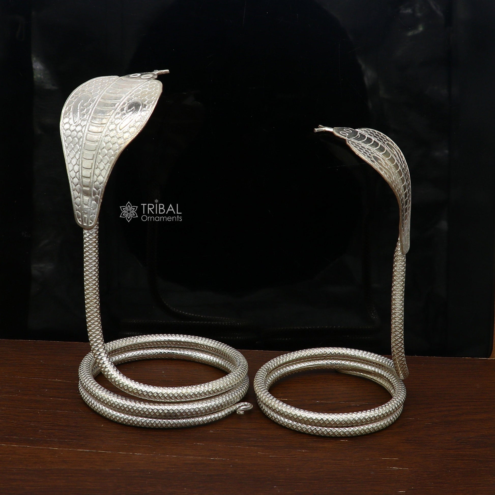 Shiva Snake 925 silver handmade Divine vintage style Small snake or shiva snake for puja or worshipping, solid Diwali puja article su1282 - TRIBAL ORNAMENTS