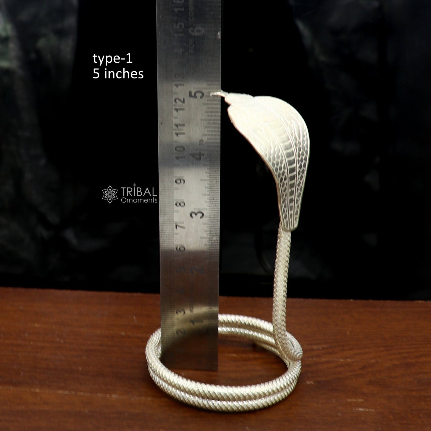 Shiva Snake 925 silver handmade Divine vintage style Small snake or shiva snake for puja or worshipping, solid Diwali puja article su1282 - TRIBAL ORNAMENTS