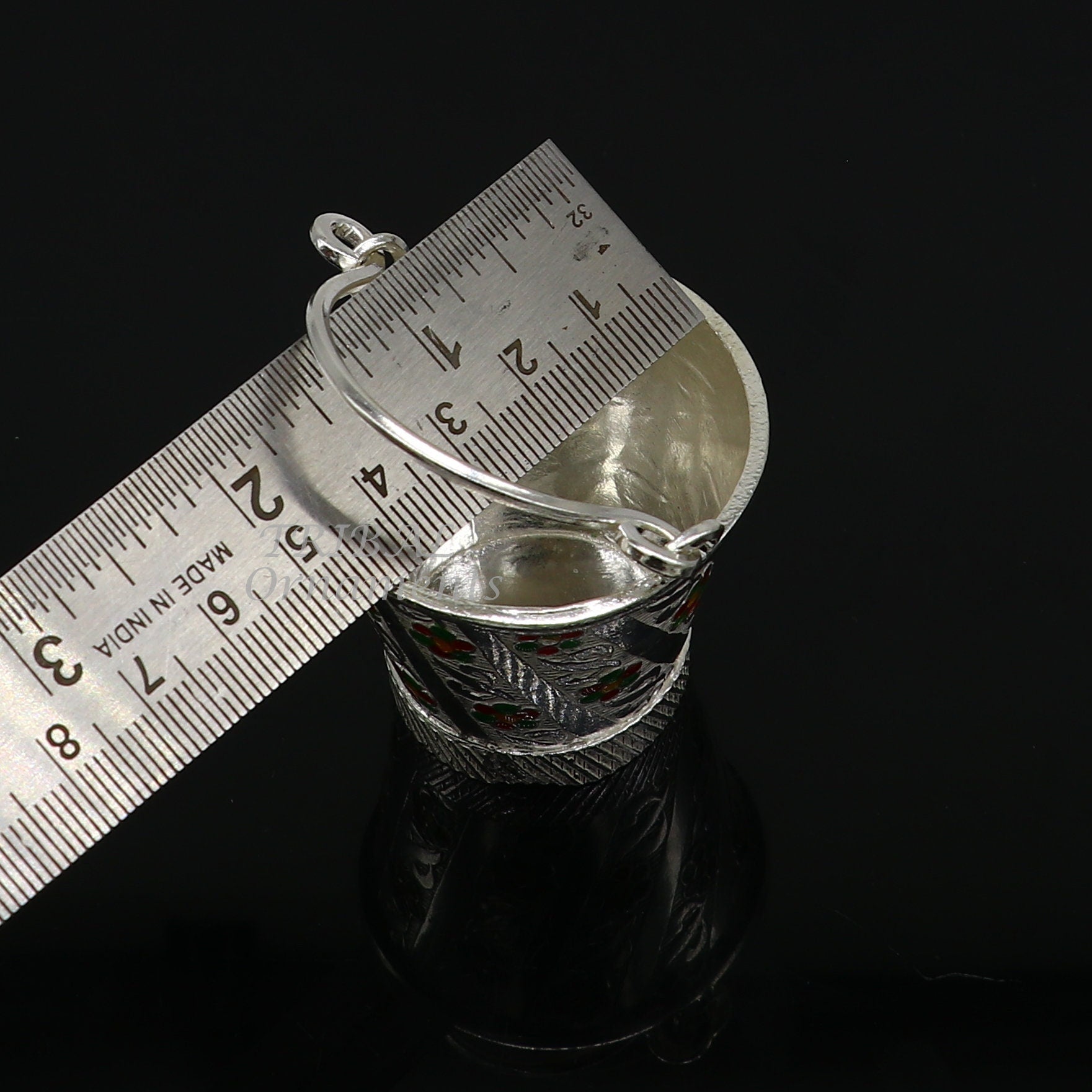 925 sterling silver new trendy Holi special Laddu Gopala colorful water Pichkari and Bucket best gift to Lord Krishna accessories su1012 - TRIBAL ORNAMENTS