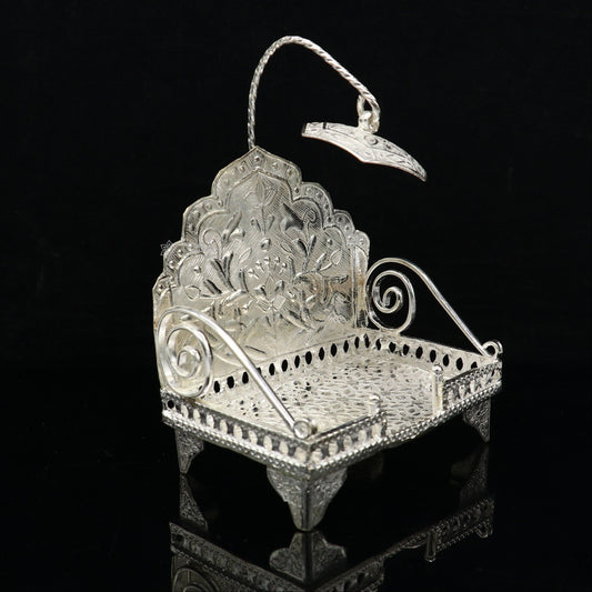925 pure sterling silver sinhasan, God throne, god statue's stand chair singhasan, temple art puja asan chouki article art762 - TRIBAL ORNAMENTS