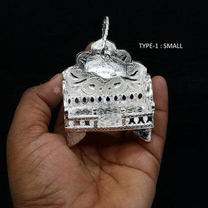 925 sterling silver sinhasan throne stand for gods and statues, intricately crafted temple art puja chair by TRIBAL ORNAMENTS