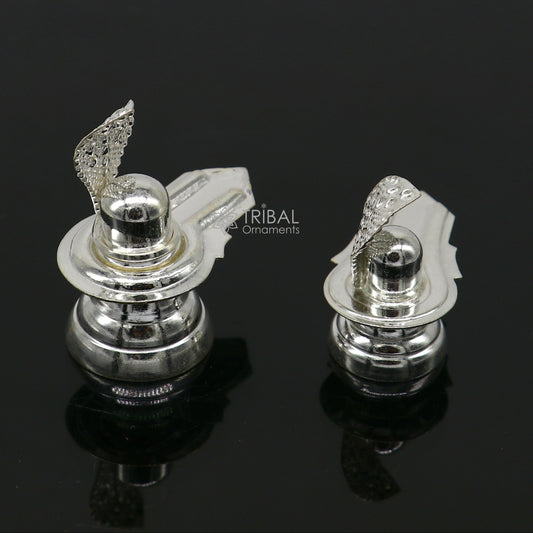 925 sterling silver handmade small Lord Shiva lingam , silver shivling puja articles, home temple silver article puja accessories art676 - TRIBAL ORNAMENTS