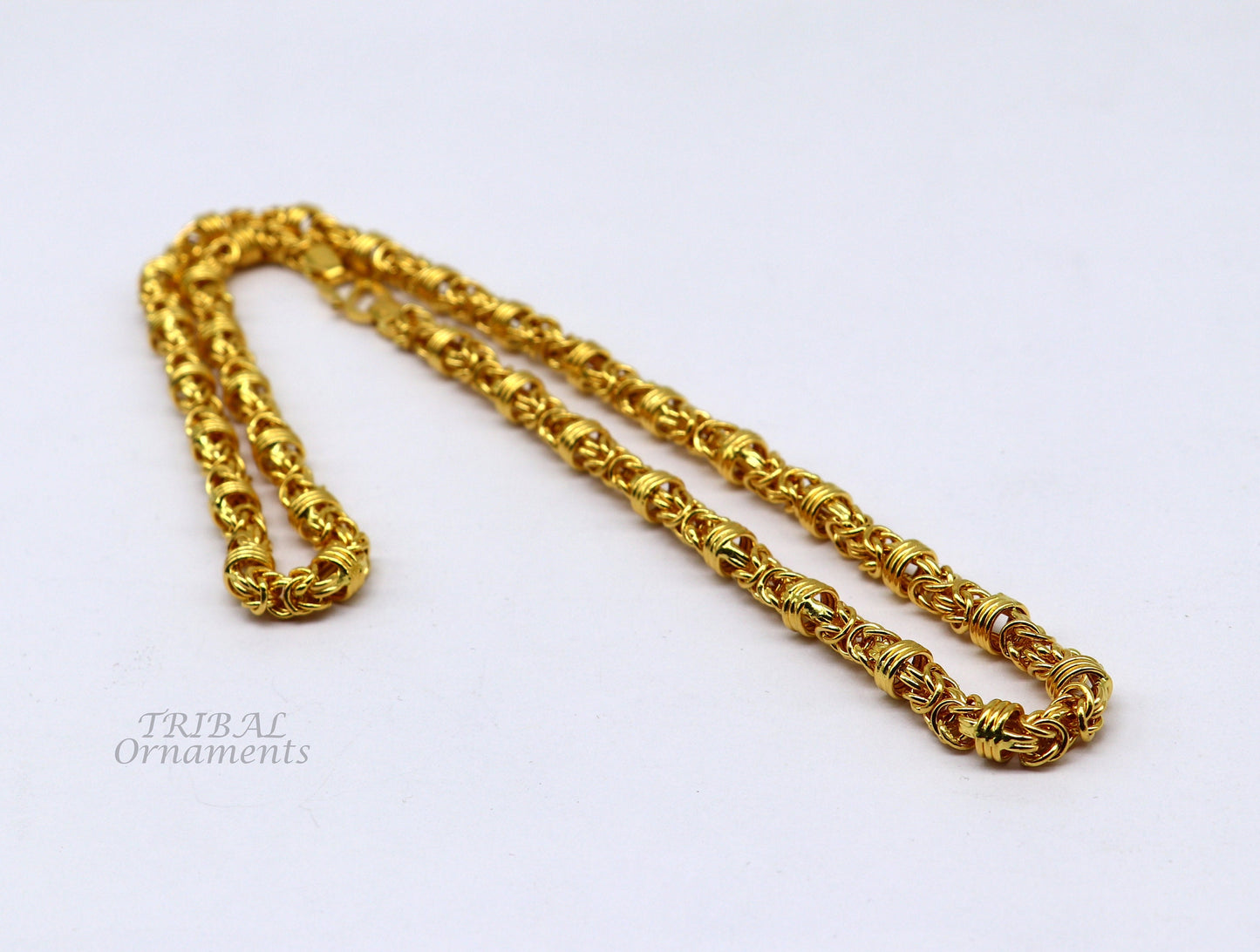 20 to 28 inches certified 22k yellow gold handmade fabulous byzantine chain necklace unisex gifting stylish jewelry for gifting ch567 - TRIBAL ORNAMENTS