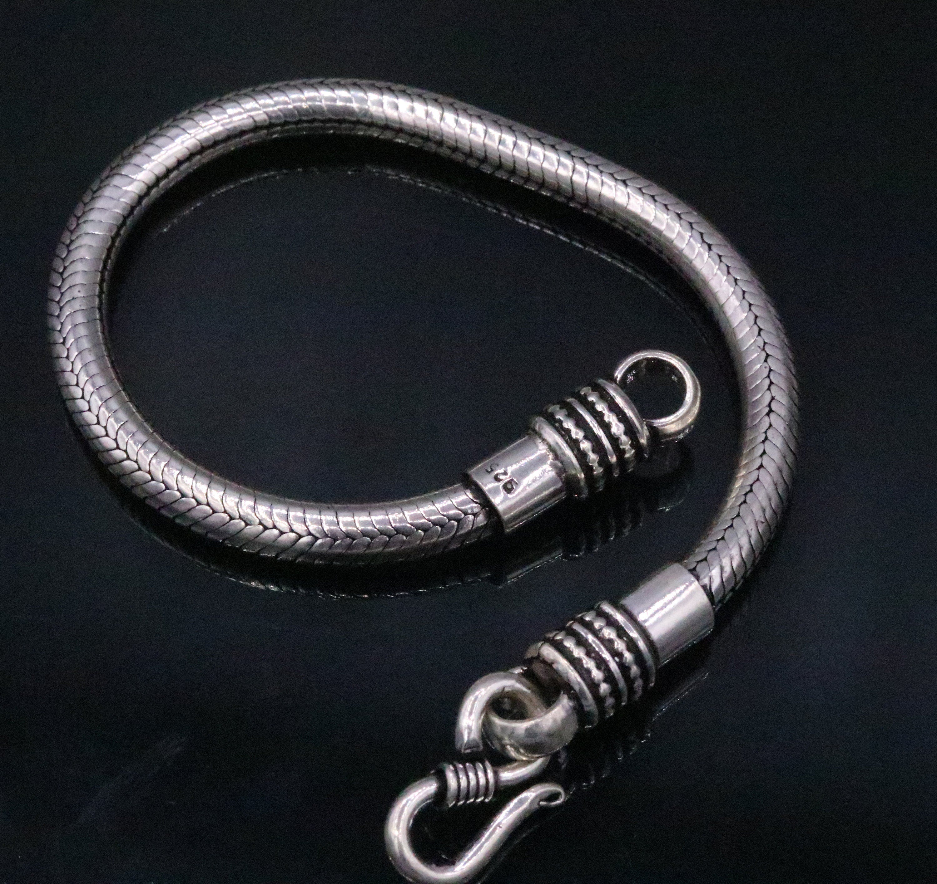 5mm Amazing vintage style snake chain handmade 925 sterling silver
