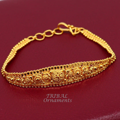 22kt yellow gold customized design filigree work bracelet, all sizes gifting bracelet, new fancy stylish bracelet unisex jewelry gbr38 - TRIBAL ORNAMENTS