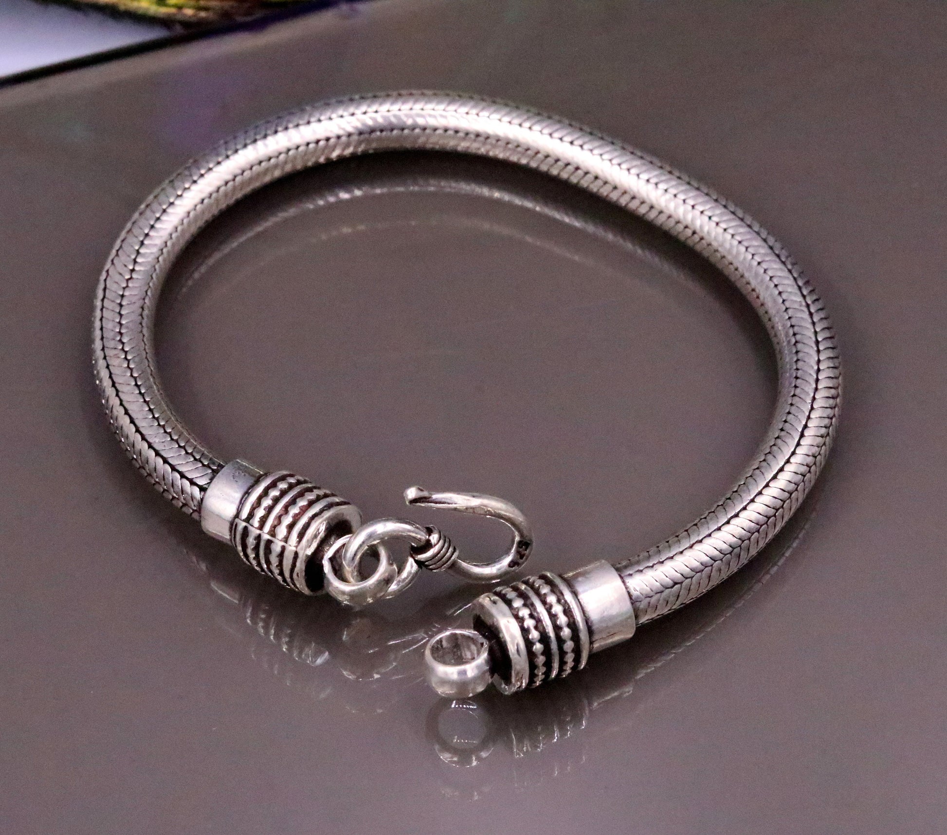 5.5MM Amazing customized vintage style snake chain handmade 925 sterling silver bracelet unisex personalize jewelry sbr385 - TRIBAL ORNAMENTS