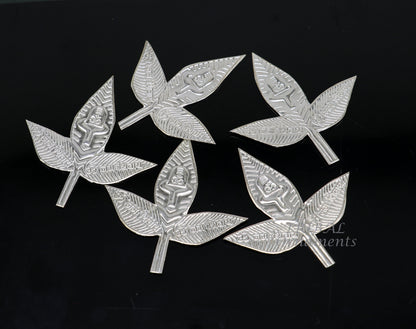 4.5cm Lord Shiva bel Patra Solid silver handmade solid belva patra, shiva worshipping/ puja article, bel tree leaves for puja su965 - TRIBAL ORNAMENTS