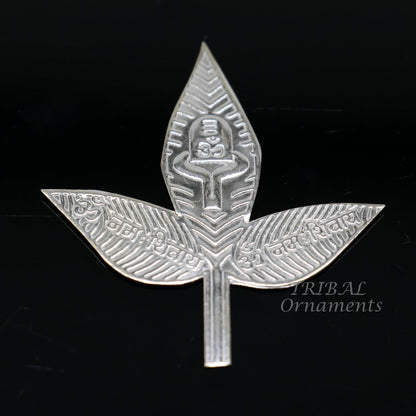 5.5cm Lord Shiva bel Patra Solid silver handmade solid belva patra, shiva worshipping/ puja article, bel tree leaves for puja su964 - TRIBAL ORNAMENTS