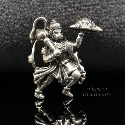 925 silver handmade Lord hanuman 2.1 cm small statue, best puja god hanuman statue sculpture home temple puja art, utensils art571 - TRIBAL ORNAMENTS