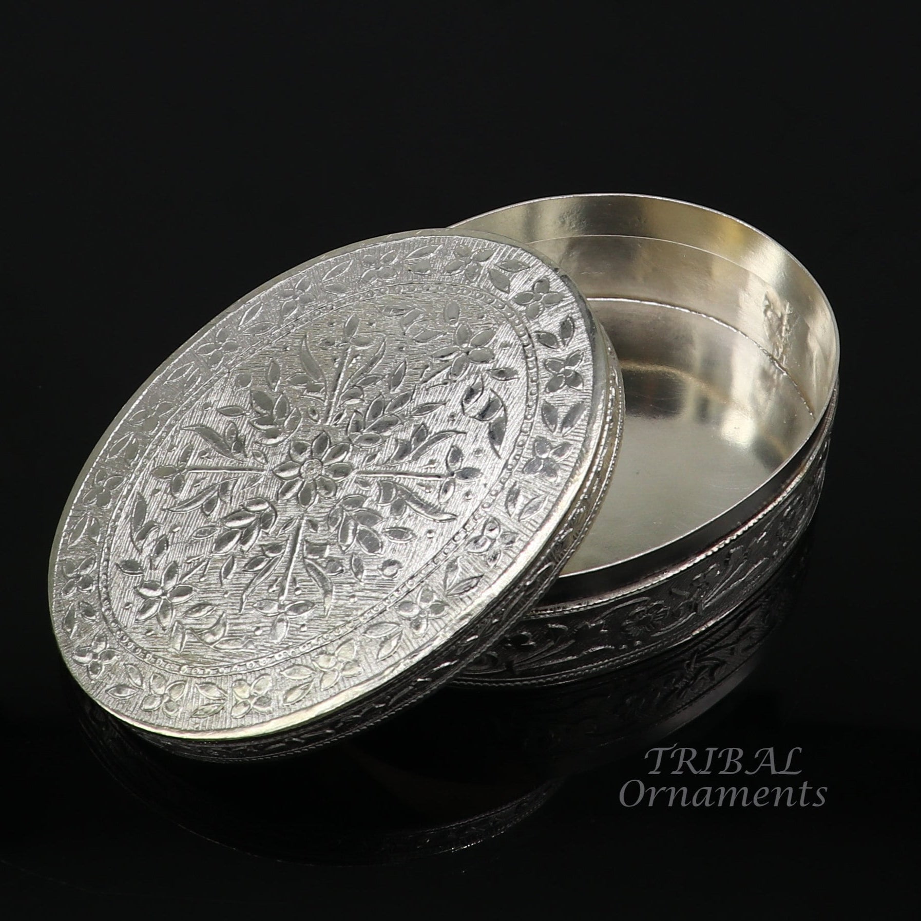925 silver handmade oval shape trinket box brides jewelry box or dry fruit box candy box luxury gifting ideas or unique collection stb409 - TRIBAL ORNAMENTS