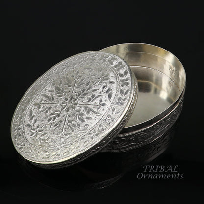 925 silver handmade oval shape trinket box brides jewelry box or dry fruit box candy box luxury gifting ideas or unique collection stb409 - TRIBAL ORNAMENTS