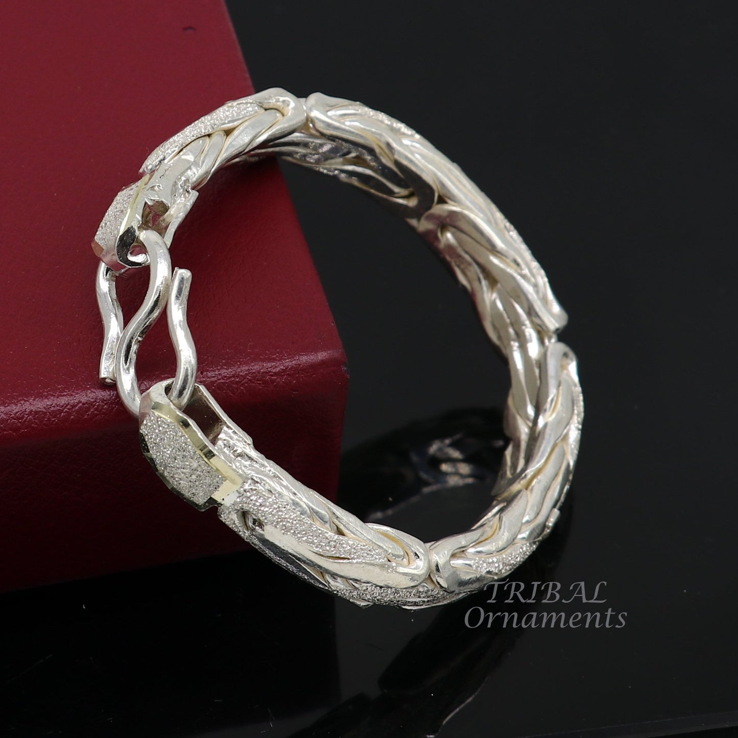 925 Solid Sterling silver handmade vintage style bangle bracelet kada tribal jewelry best for men's gifting silver articles nsk553 - TRIBAL ORNAMENTS