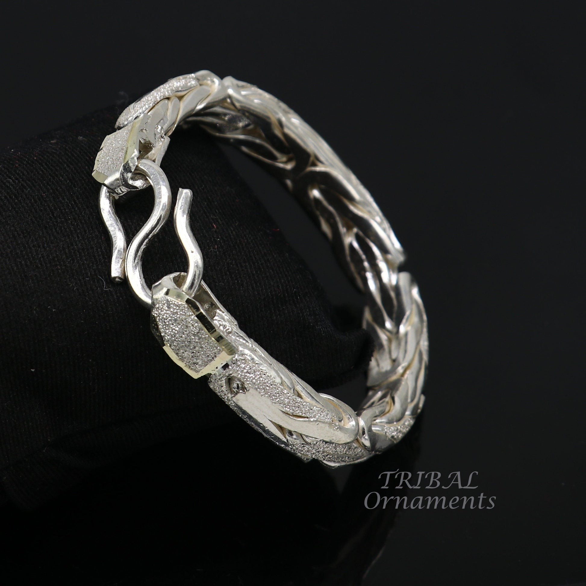 925 Solid Sterling silver handmade vintage style bangle bracelet kada tribal jewelry best for men's gifting silver articles nsk553 - TRIBAL ORNAMENTS