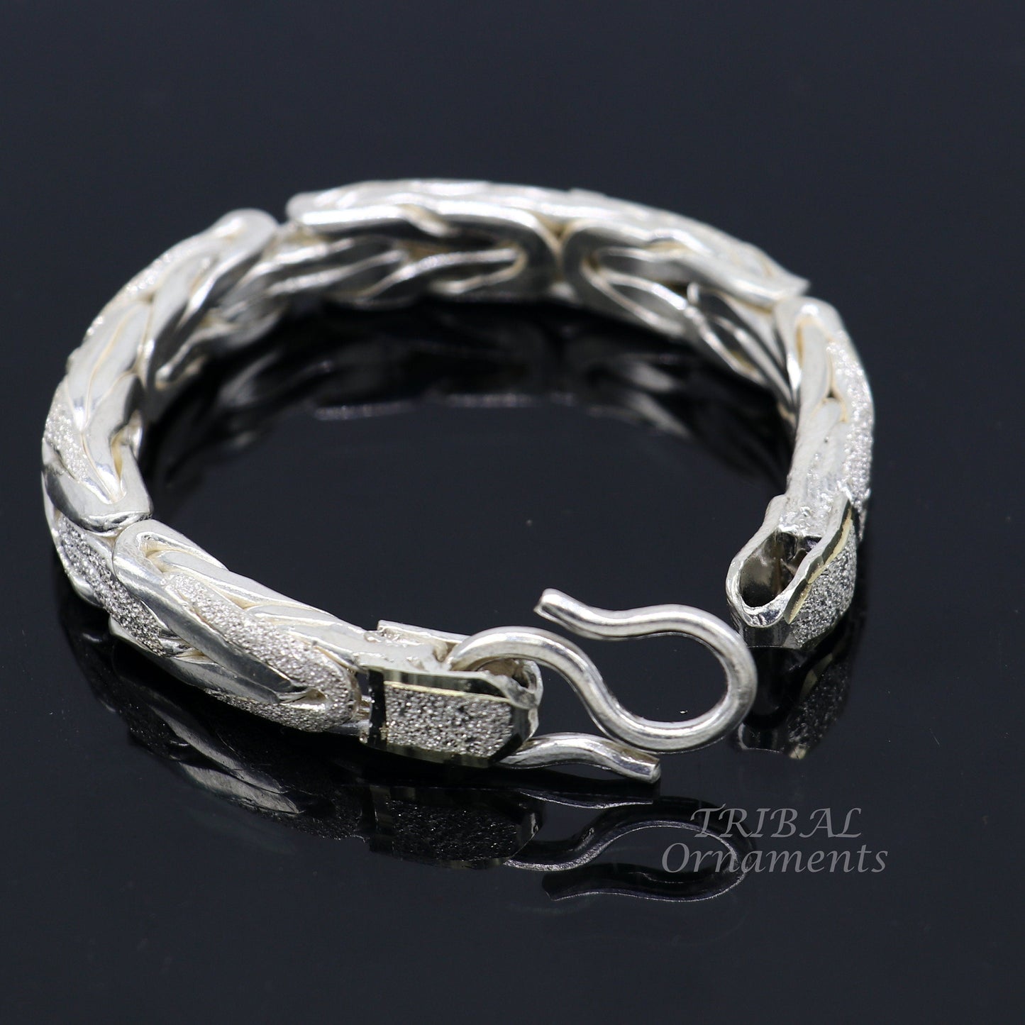 925 Solid Sterling silver handmade vintage style bangle bracelet kada tribal jewelry best for men's gifting silver articles nsk553 - TRIBAL ORNAMENTS