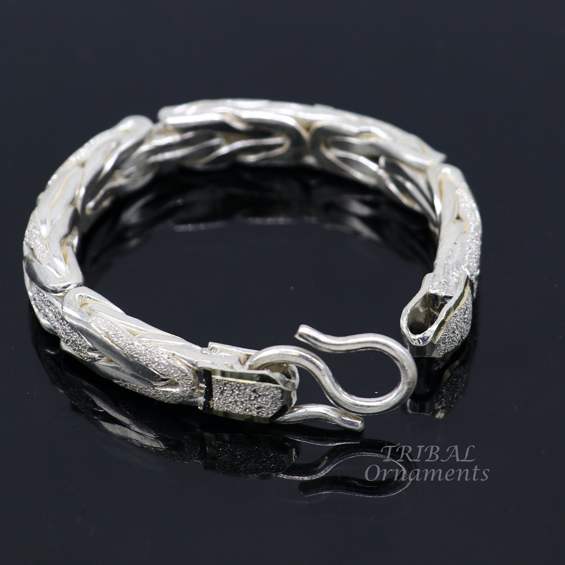 925 Solid Sterling silver handmade vintage style bangle bracelet kada tribal jewelry best for men's gifting silver articles nsk553 - TRIBAL ORNAMENTS