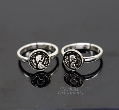 925 sterling silver brides gifting solid adjustable toe ring, best wedding gift or daily use ethnic tribal jewelry ytr61 - TRIBAL ORNAMENTS