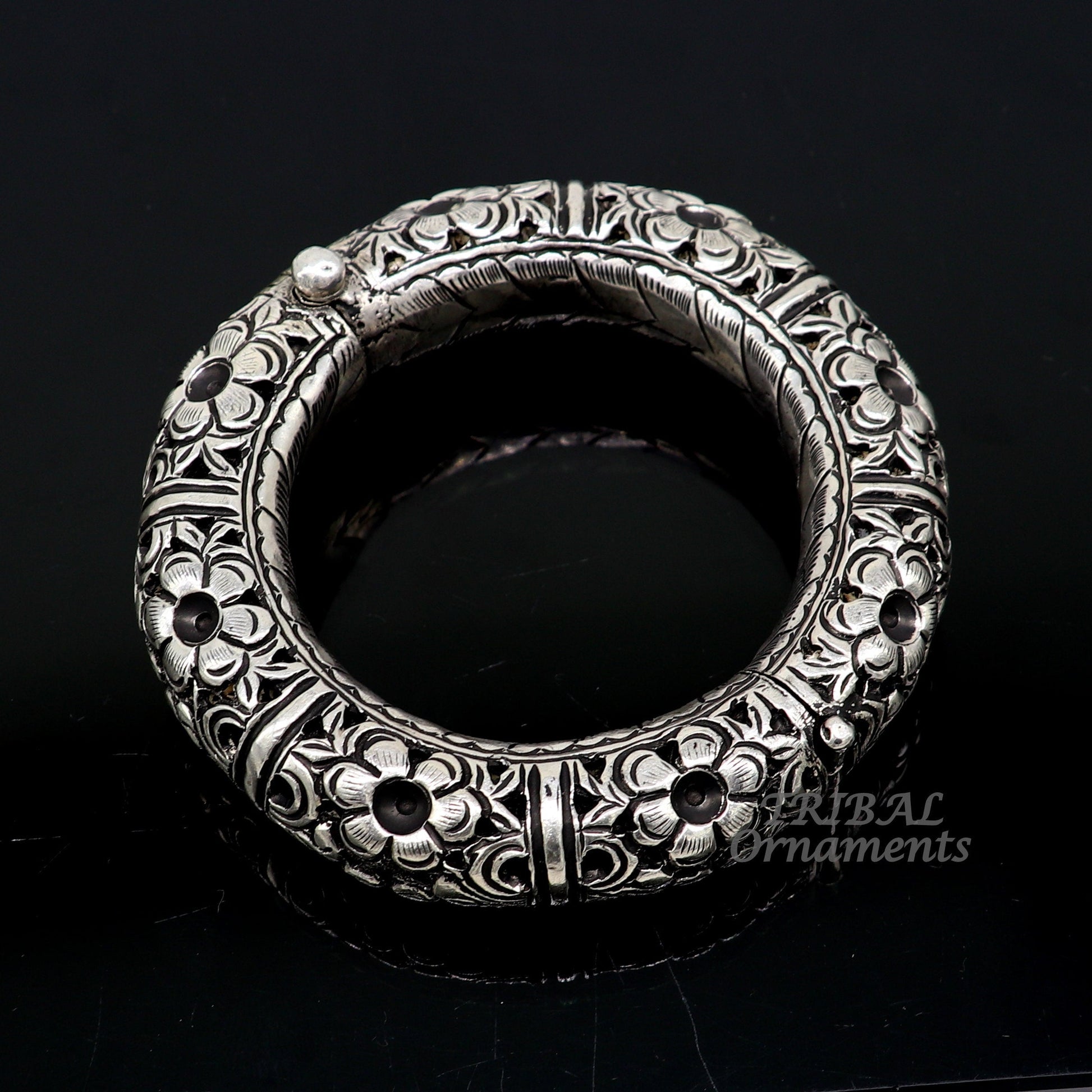 925 sterling silver handmade chitai work  bangle bracelet kada unisex customized gifting men's kada jewelry nsk568 - TRIBAL ORNAMENTS